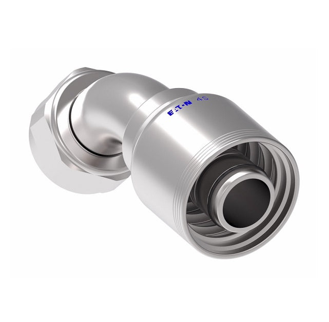 4SA20FJA20 Aeroquip by Danfoss | 4 Wire 4S Female JIC/37° Swivel 45° Elbow (FJA) Crimp Fitting | -20 Female JIC/37° Swivel x -20 Hose Barb | Steel