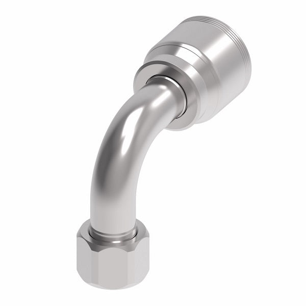 4SA16FJB16.056 Aeroquip by Danfoss | 4 Wire 4S Female JIC/37° Swivel 90° Elbow (FJB) Crimp Fitting | -16 Female JIC/37° Swivel x -16 Hose Barb | Steel