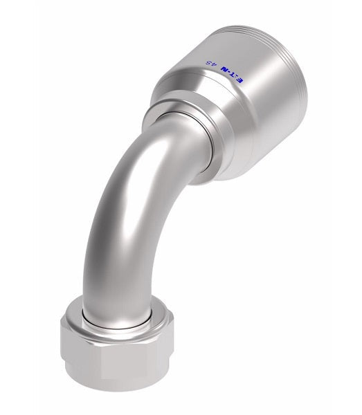 4SA20FJB20 Aeroquip by Danfoss | 4 Wire 4S Female JIC/37° Swivel 90° Elbow (FJB) Crimp Fitting | -20 Female JIC/37° Swivel x -20 Hose Barb | Steel