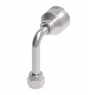 4SA6FJC6 Aeroquip by Danfoss | 4 Wire 4S Female JIC 37° Swivel 90° Long Drop Elbow (FJC) Crimp Fitting | -06 Female JIC 37° Swivel x -06 Hose Barb | Steel