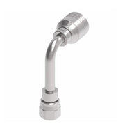 4SA10FJC8 Aeroquip by Danfoss | 4 Wire 4S Female JIC 37° Swivel 90° Long Drop Elbow (FJC) Crimp Fitting | -10 Female JIC 37° Swivel x -08 Hose Barb | Steel