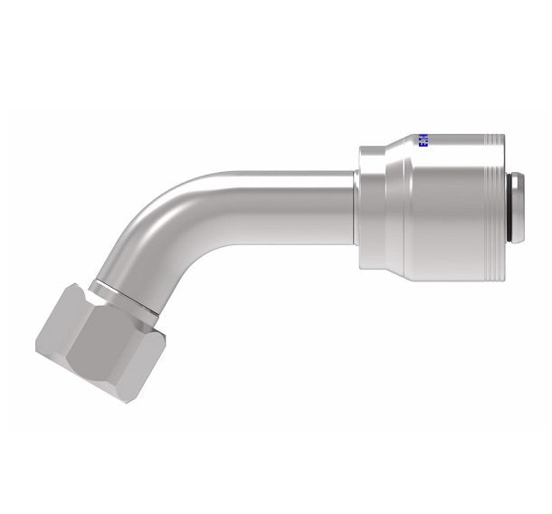 4SA16FJG16 Aeroquip by Danfoss | 4 Wire 4S Female JIC/37° Swivel 60° Elbow (FJG) Crimp Fitting | -16 Female JIC/37° Swivel x -16 Hose Barb | Steel