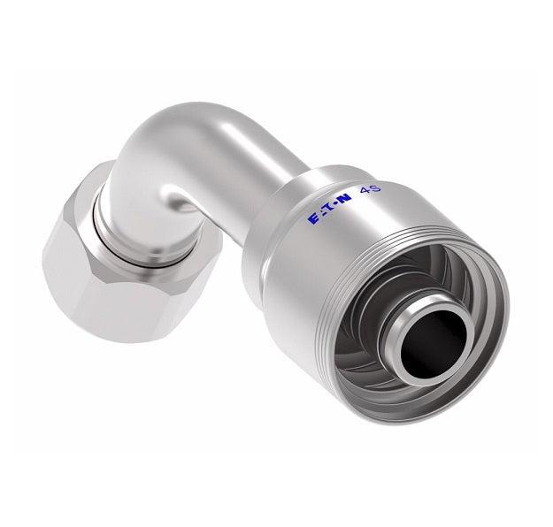 4SA16FJG16 Aeroquip by Danfoss | 4 Wire 4S Female JIC/37° Swivel 60° Elbow (FJG) Crimp Fitting | -16 Female JIC/37° Swivel x -16 Hose Barb | Steel