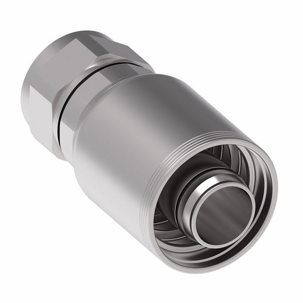 4SA24FJ24 Aeroquip by Danfoss | 4 Wire 4S Female JIC/37° Swivel (FJ) Crimp Fitting | -24 Female JIC/37° Swivel x -24 Hose Barb | Steel