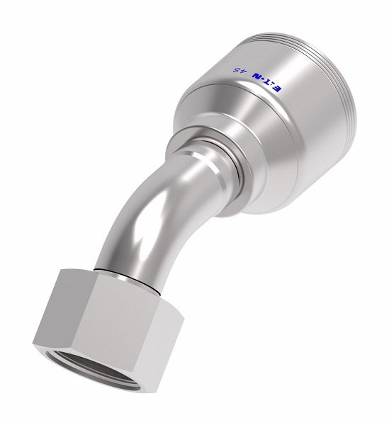 4SA16FRA12 Aeroquip by Danfoss | 4 Wire 4S Female ORS Swivel 45° Elbow (FRA) Crimp Fitting | -16 Female O-Ring Face Seal Swivel x -12 Hose Barb | Steel