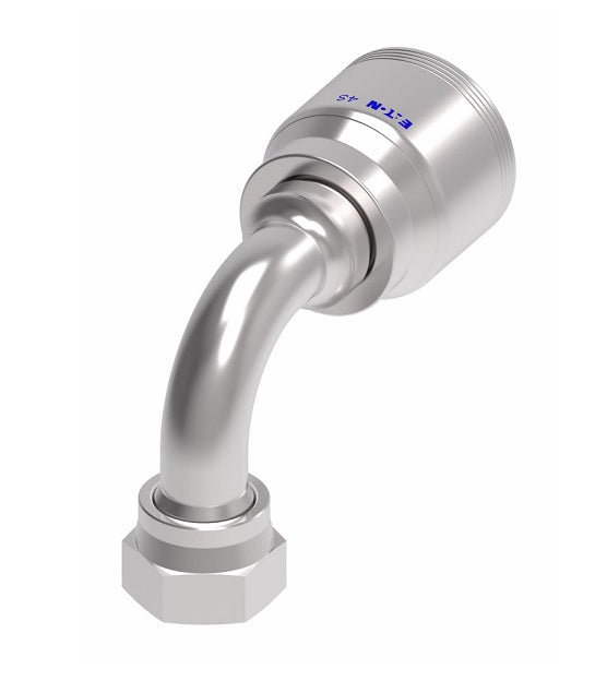 4SA16FRB16.056 Aeroquip by Danfoss | 4 Wire 4S Female ORS Swivel 90° Elbow (FRB) Crimp Fitting | -16 Female O-Ring Face Seal Swivel x -16 Hose Barb | Steel