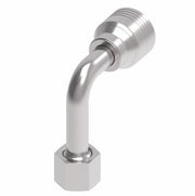 4SA6FRC6 Aeroquip by Danfoss | 4 Wire 4S Female ORS Swivel 90° Long Drop Elbow (FRC) Crimp Fitting | -06 Female O-Ring Face Seal Swivel x -06 Hose Barb | Steel