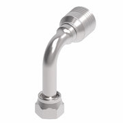 4SA10FRC8 Aeroquip by Danfoss | 4 Wire 4S Female ORS Swivel 90° Long Drop Elbow (FRC) Crimp Fitting | -10 Female O-Ring Face Seal Swivel x -08 Hose Barb | Steel