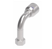 4SA20FRC20 Aeroquip by Danfoss | 4 Wire 4S Female ORS Swivel Long Drop 90° Elbow (FRC) Crimp Fitting | -20 Female O-Ring Face Seal Swivel x -20 Hose Barb | Steel