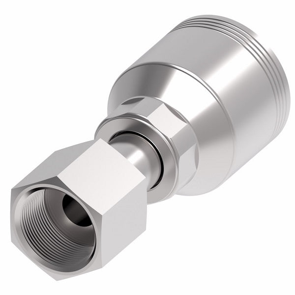 4SA6FR6 Aeroquip by Danfoss | 4 Wire 4S Female ORS Swivel (FR) Crimp Fitting | -06 Female O-Ring Face Seal Swivel x -06 Hose Barb | Steel