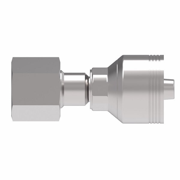 4SA8FR6 Aeroquip by Danfoss | 4 Wire 4S Female ORS Swivel (FR) Crimp Fitting | -08 Female O-Ring Face Seal Swivel x -06 Hose Barb | Steel