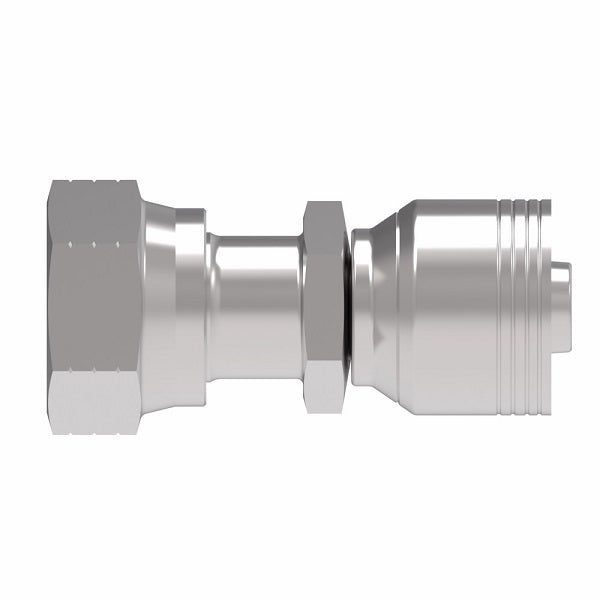 4SA6FR8 Aeroquip by Danfoss | 4 Wire 4S Female ORS Swivel (FR) Crimp Fitting | -06 Female O-Ring Face Seal Swivel x -08 Hose Barb | Steel