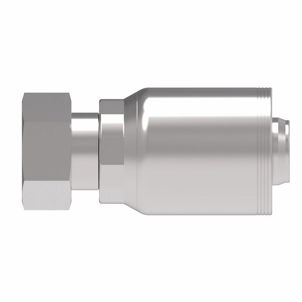 4SA24FR24 Aeroquip by Danfoss | 4 Wire 4S Female ORS Swivel (FR) Crimp Fitting | -24 Female O-Ring Face Seal Swivel x -24 Hose Barb | Steel