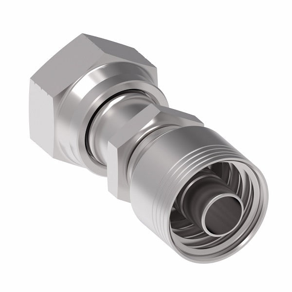 4SA6FR8 Aeroquip by Danfoss | 4 Wire 4S Female ORS Swivel (FR) Crimp Fitting | -06 Female O-Ring Face Seal Swivel x -08 Hose Barb | Steel