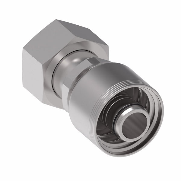 4SA12FR12 Aeroquip by Danfoss | 4 Wire 4S Female ORS Swivel (FR) Crimp Fitting | -12 Female O-Ring Face Seal Swivel x -12 Hose Barb | Steel