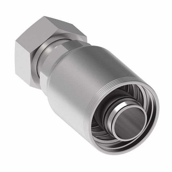 4SA24FR24 Aeroquip by Danfoss | 4 Wire 4S Female ORS Swivel (FR) Crimp Fitting | -24 Female O-Ring Face Seal Swivel x -24 Hose Barb | Steel