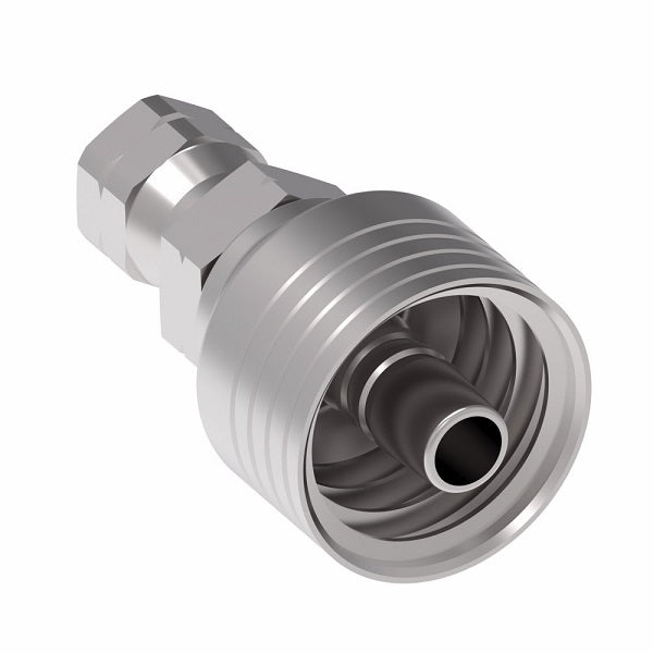 4SA6FS6 Aeroquip by Danfoss | 4 Wire 4S Female SAE 45° Swivel (FS) Crimp Fitting | -06 Female SAE 45° Swivel x -06 Hose Barb | Steel