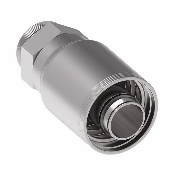 4SA24MB24 Aeroquip by Danfoss | 4 Wire 4S Male O-Ring Boss Rigid (MB) Crimp Fitting | -24 Male O-Ring Boss x -24 Hose Barb | Steel