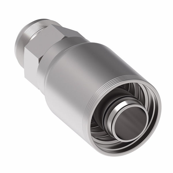 4SA24MJ24 Aeroquip by Danfoss | 4 Wire 4S Male JIC/37° Rigid (MJ) Crimp Fitting | -24 Male JIC/37° Rigid x -24 Hose Barb | Steel