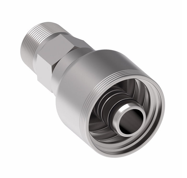 4SA4MP8 Aeroquip by Danfoss | 4 Wire 4S Male Pipe Crimp Fitting (MP) | -04 Male Pipe x -08 Hose Barb | Steel