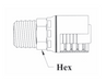 4SH01-20x20 Couplamatic Grip Crimp 4SH Series Coupling - NPTF - Male Solid - 1-1/4" Hose ID - 1-1/4-11-1/2 Thread Size