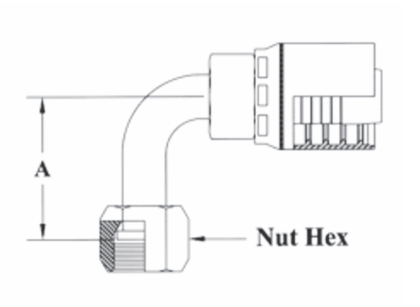 4SH32-20x20 Couplamatic Grip Crimp 4SH Series Coupling - O-Ring Face Seal (ORF) - 90° Female Swivel - 1-1/4" Hose ID - 1-11/16x12 Thread Size