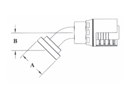 4SH50-20x24 Couplamatic Grip Crimp 4SH Series Coupling - Code 61 Split Flange - 45° Bend - 1-1/4" Hose ID - 1-1/2" Flange Size