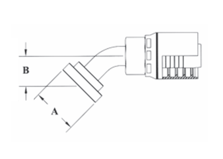 4SH50-20x20 Couplamatic Grip Crimp 4SH Series Coupling - Code 61 Split Flange - 45° Bend - 1-1/4" Hose ID - 1-1/4" Flange Size