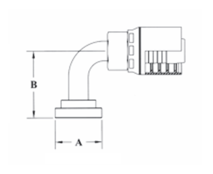 4SH53-20x20 Couplamatic Grip Crimp 4SH Series Coupling - Code 61 Split Flange - 90° Bend - 1-1/4" Hose ID - 1-1/4" Flange Size