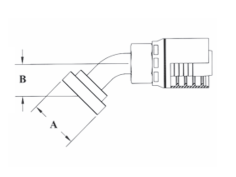 4SH61-24x24 Couplamatic Grip Crimp 4SH Series Coupling - Code 62 Split Flange - 45° Bend - 1-1/2" Hose ID - 1-1/2" Flange Size