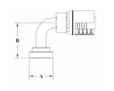 4SH62-24x24 Couplamatic Grip Crimp 4SH Series Coupling - Code 62 Split Flange - 90° Bend - 1-1/2" Hose ID - 1-1/2" Flange Size