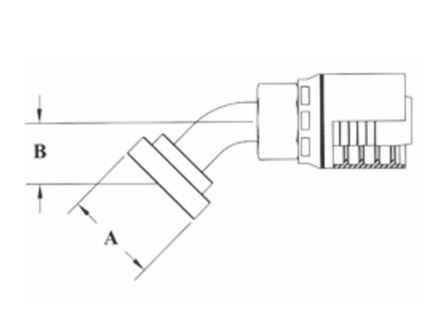 4SH81-24x24 Couplamatic Grip Crimp 4SH Series Coupling - Extra Heavy Duty Flange - 45° Bend - 1-1/2" Hose ID - 1-1/2" Flange Size (for use on Caterpillar® Equipment)