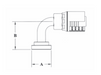 4SH82-24x24 Couplamatic Grip Crimp 4SH Series Coupling - Extra Heavy Duty Flange - 90° Bend - 1-1/2" Hose ID - 1-1/2" Flange Size (for use on Caterpillar® Equipment)