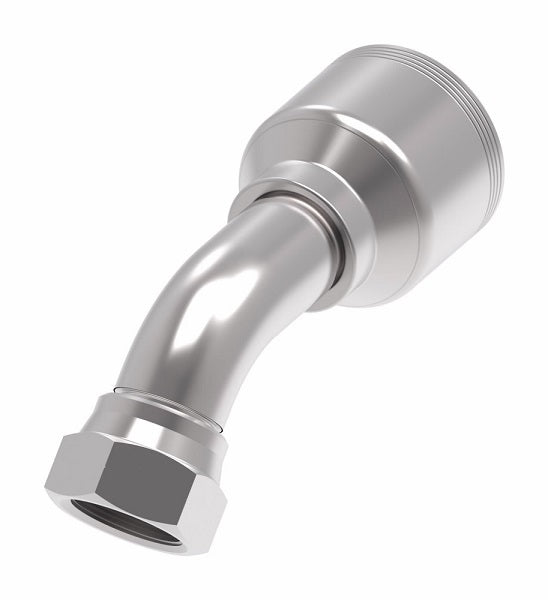 4S16BFA12 Aeroquip by Danfoss | 4 Wire 4S Female BSPP Swivel 60° Cone Seat 45° Elbow (BFA) Crimp Fitting | -16 Female BSPP Swivel x -12 Hose Barb | Steel