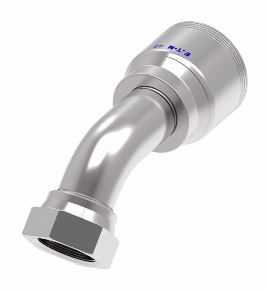 4S20BFA16 Aeroquip by Danfoss | 4 Wire 4S Female BSPP Swivel 60° Cone Seat 45° Elbow (BFA) Crimp Fitting | -20 Female BSPP Swivel x -16 Hose Barb | Steel