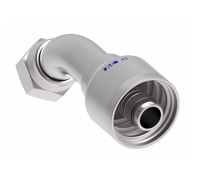 4S16BFA12 Aeroquip by Danfoss | 4 Wire 4S Female BSPP Swivel 60° Cone Seat 45° Elbow (BFA) Crimp Fitting | -16 Female BSPP Swivel x -12 Hose Barb | Steel