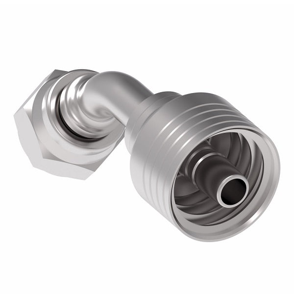 4S8BFA8 Aeroquip by Danfoss | 4 Wire 4S JIS/BSPP Female Swivel 45° Elbow (BFA) Crimp Fitting | -08 Female BSPP Swivel x -08 Hose Barb | Steel