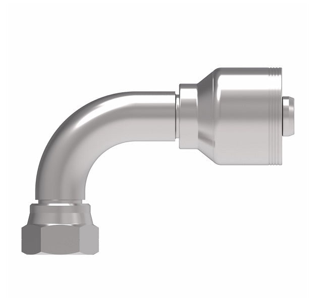 4S12BFB12 Aeroquip by Danfoss | 4 Wire 4S Female BSPP Swivel 60° Cone Seat 90° Elbow (BFB) Crimp Fitting | -12 Female BSPP Swivel x -12 Hose Barb | Steel