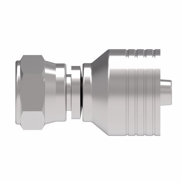4S6BF6 Aeroquip by Danfoss | 4 Wire 4S JIS/BSPP Female Swivel (BF) Crimp Fitting | -06 Female BSPP Swivel x -06 Hose Barb | Steel
