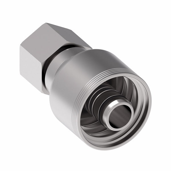 4S12BF12 Aeroquip by Danfoss | 4 Wire 4S Female BSPP Swivel 60° Cone Seat (BF) Crimp Fitting | -12 Female BSPP Swivel x -12 Hose Barb | Steel