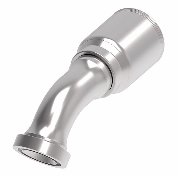 4S24CTA24 Aeroquip by Danfoss | 4 Wire 4S CAT Flange 45° Elbow (CTA) Crimp Fitting | -24 CAT Flange x -24 Hose Barb | Steel