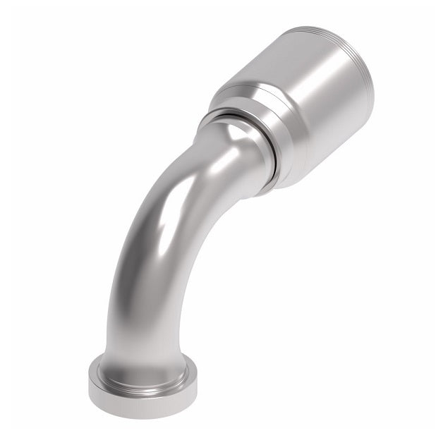 4S24CTB24 Aeroquip by Danfoss | 4 Wire 4S CAT Flange 90° Elbow (CTB) Crimp Fitting | -24 CAT Flange x -24 Hose Barb | Steel