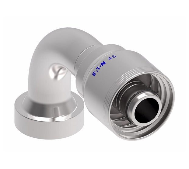 4S16CTB16 Aeroquip by Danfoss | 4 Wire 4S CAT Flange 90° Elbow (CTB) Crimp Fitting | -16 CAT Flange x -16 Hose Barb | Steel