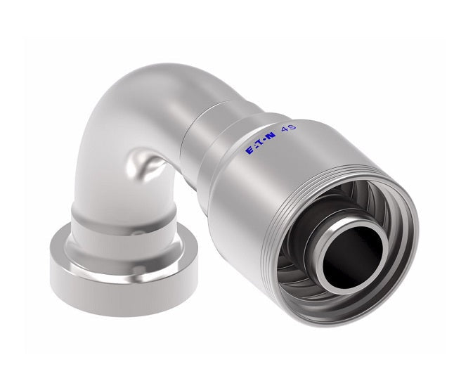 4S20CTB20 Aeroquip by Danfoss | 4 Wire 4S CAT Flange 90° Elbow (CTB) Crimp Fitting | -20 CAT Flange x -20 Hose Barb | Steel