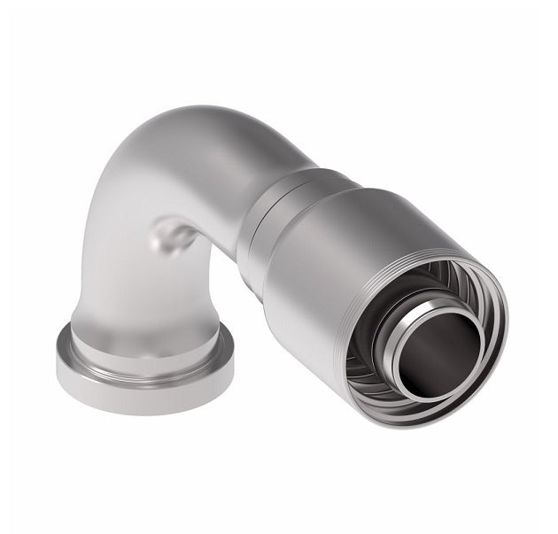 4S32CTB32 Aeroquip by Danfoss | 4 Wire 4S CAT Flange 90° Elbow (CTB) Crimp Fitting | -32 CAT Flange x -32 Hose Barb | Steel