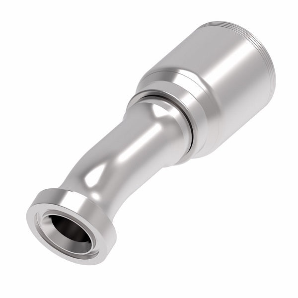 4S24CTD24 Aeroquip by Danfoss | 4 Wire 4S CAT Flange 22.5° Elbow (CTD) Crimp Fitting | -24 CAT Flange x -24 Hose Barb | Steel