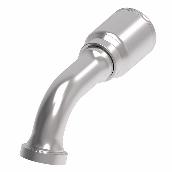 4S24CTE24 Aeroquip by Danfoss | 4 Wire 4S CAT Flange 67.5° Elbow (CTE) Crimp Fitting | -24 CAT Flange x -24 Hose Barb | Steel