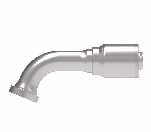 4S24CTE24 Aeroquip by Danfoss | 4 Wire 4S CAT Flange 67.5° Elbow (CTE) Crimp Fitting | -24 CAT Flange x -24 Hose Barb | Steel