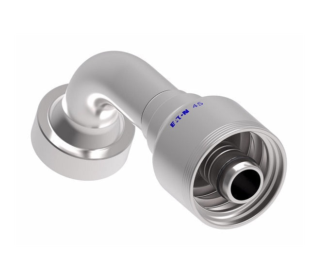 4S12CTE12 Aeroquip by Danfoss | 4 Wire 4S CAT Flange 67.5° Elbow (CTE) Crimp Fitting | -12 CAT Flange x -12 Hose Barb | Steel