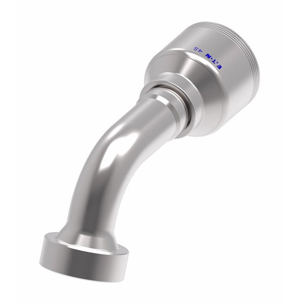 4S20CTE16 Aeroquip by Danfoss | 4 Wire 4S CAT Flange 67.5° Elbow (CTE) Crimp Fitting | -20 CAT Flange x -16 Hose Barb | Steel